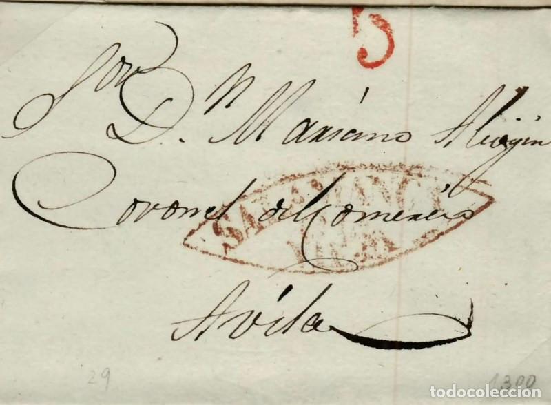 Sellos: FA0794C, PREFILATELIA. 1840, 16 de abril. Sobrescrito circulado de Salamanca a &Aacute;vila