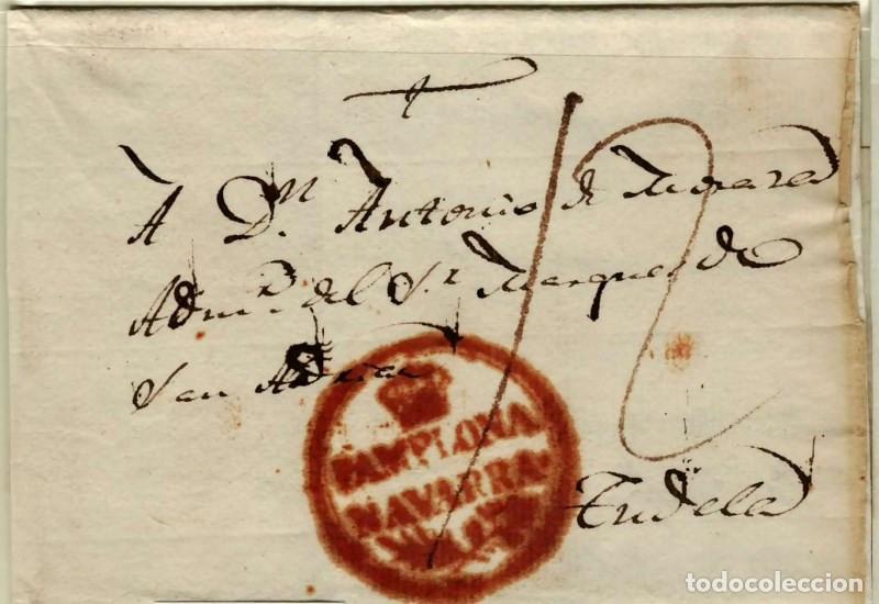 Sellos: FA1342B. PREFILATELIA. (1825-26ca). Sobrescrito circulado de Pamplona a Tudela