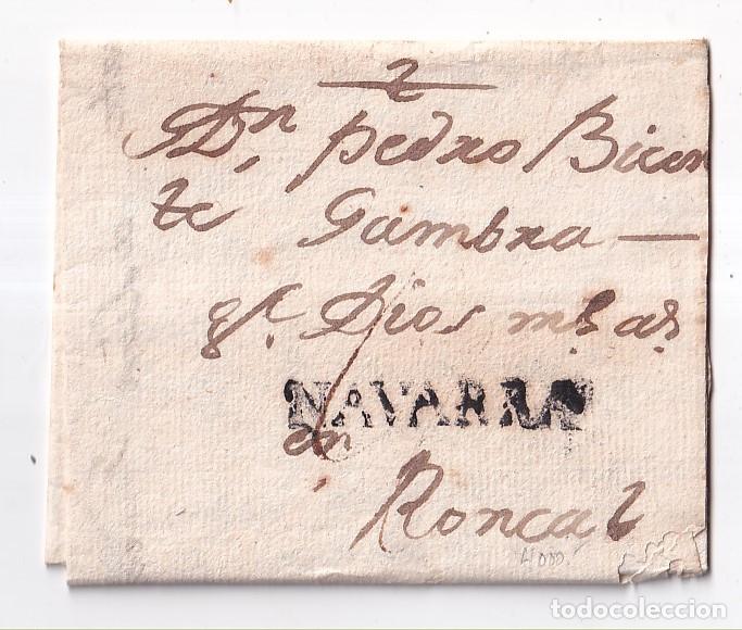 Sellos: PREFILATELIA. CARTA ENTERA. CAPARROSO. NAVARRA. A RONCAL. 1797. MUY RARA