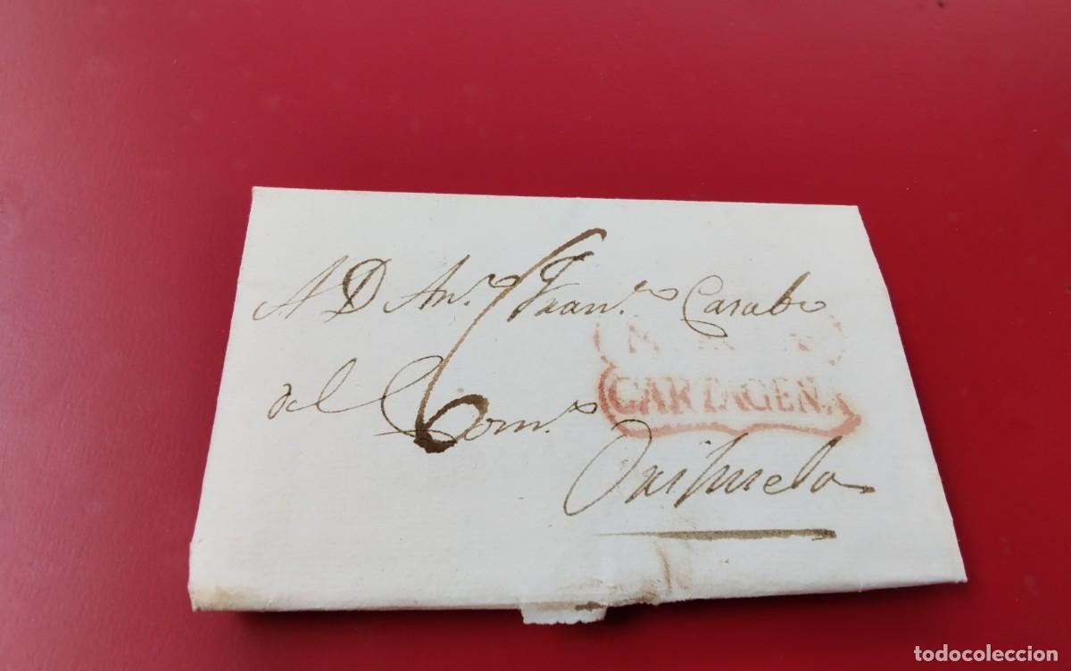 Sellos: ENVUELTA CIRCULADA A&Ntilde;O 1826 CARTAGENA A ORIHUELA CON MARCA ORIGEN CARTA INTERIOR