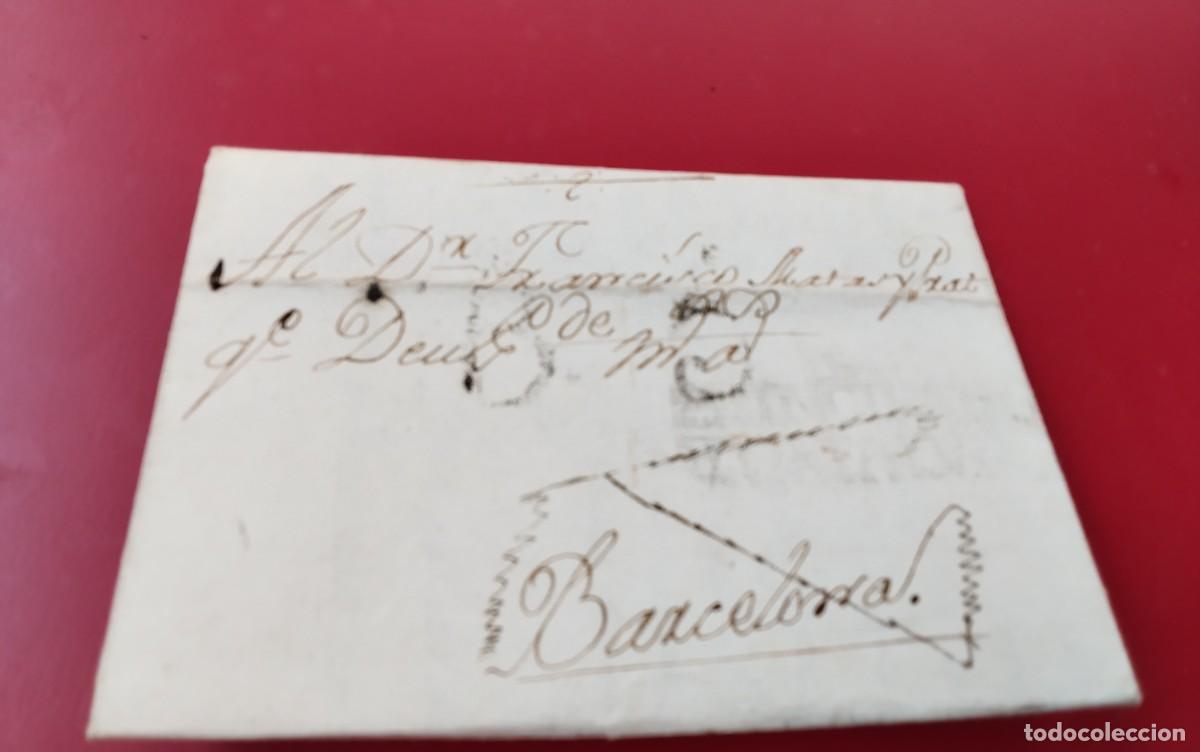 Sellos: ENVUELTA CIRCULADA DE OLOT A BARCELONA CON MARCAS , CARTA INTERIOR , A&Ntilde;O 1797