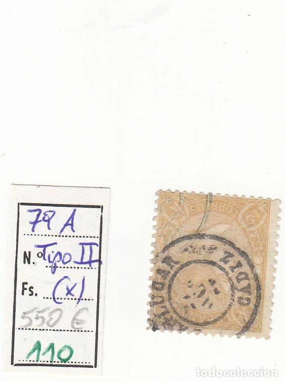 Sellos: CRSE0110 SELLO ESPA&Ntilde;A VARIANTE 79A TIPO II X VARIEDAD DE COLOR Y MATASELLO FECHADOR
