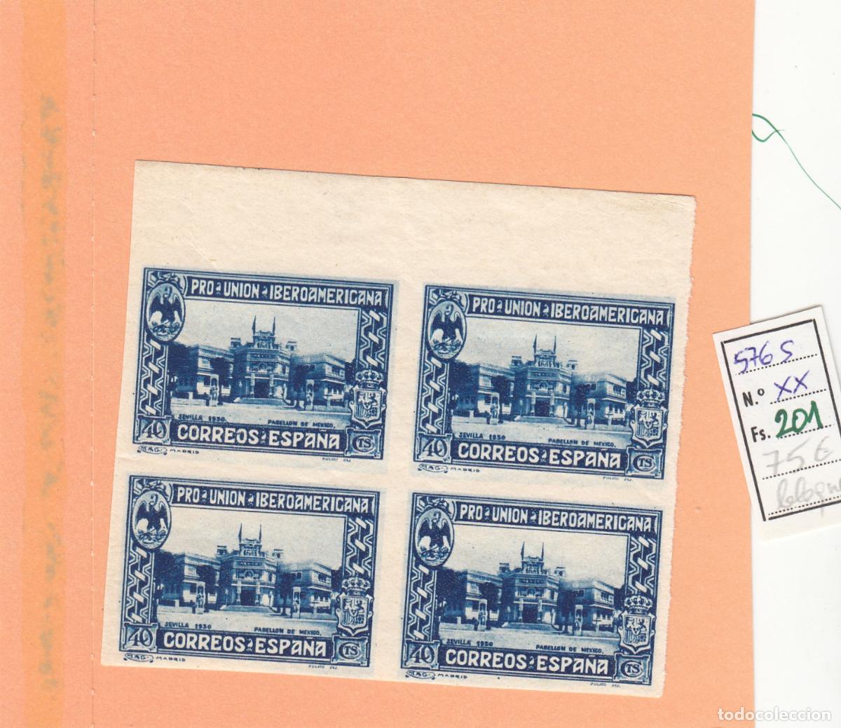 Timbres: CRSE0201 SELLO ESPA&Ntilde;A N&ordm; CAT N&ordm; 576S BLOQUE SIN DENTAR