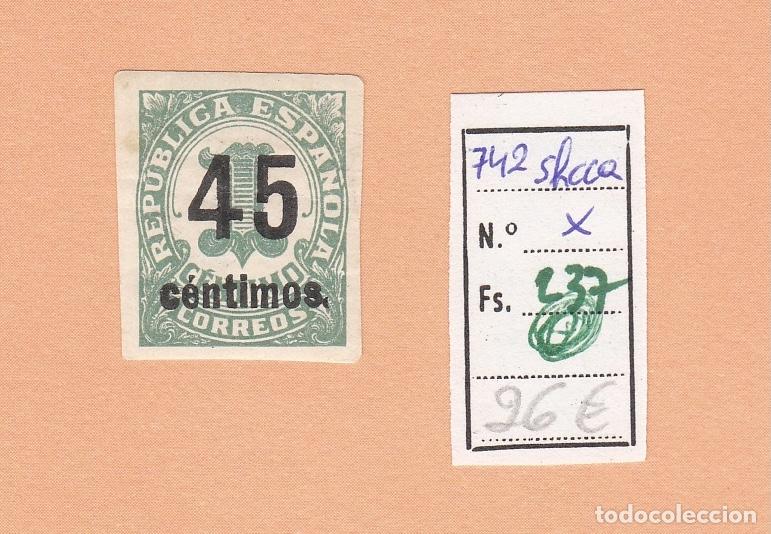 Francobolli: CRSE0237 SELLO ESPA&Ntilde;A N&ordm; CAT N&ordm; 742SHCCA SOBRECARGO NEGRO