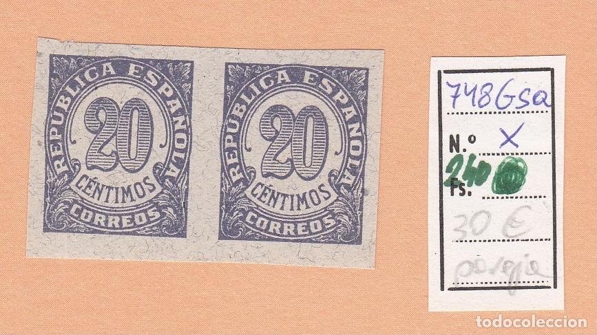 Francobolli: CRSE0240 SELLO ESPA&Ntilde;A N&ordm; CAT N&ordm; 748GSA X SIN DENTAR