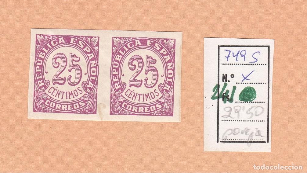 Francobolli: CRSE0241 SELLO ESPA&Ntilde;A N&ordm; CAT N&ordm; 749S SIN DENTAR
