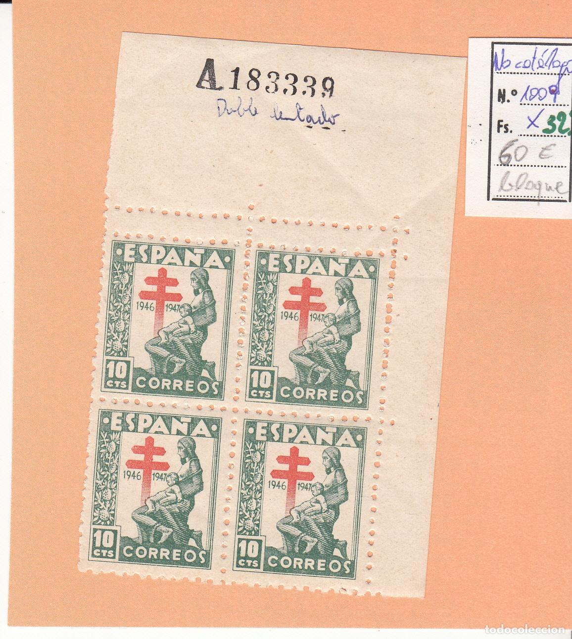 Sellos: CRSE0323 SELLO ESPA&Ntilde;A N&ordm; CAT N&ordm; 1009 X DOBLE DENTADO