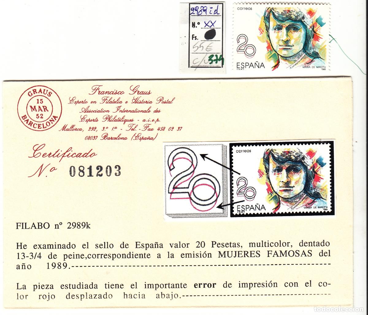 Sellos: CRSE0374 SELLO ESPA&Ntilde;A N&ordm; CAT N&ordm; 2989ID XX COLOR ROJO DESPLAZADO