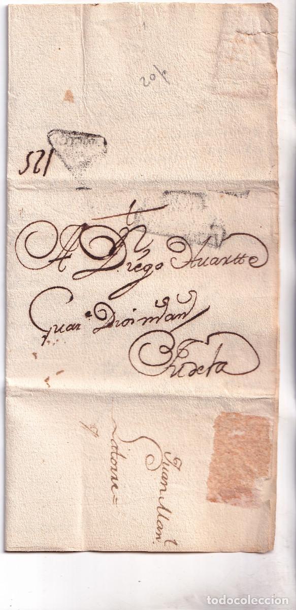 Sellos: PREFILATELIA. CARTA ENTERA. PAMPLONA A TUDELA. NAVARRA. 1769
