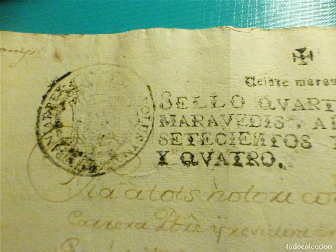 Sellos: Sello Qvarto 4&ordm; Cuarto - 20 Maravedis A&ntilde;o 1774 - Carlos III - Signo Notarial, Papel Timbrado -