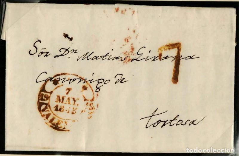 Sellos: FA0387E, PREFILATELIA. 1845, 7 de mayo. Valencia a Tortosa