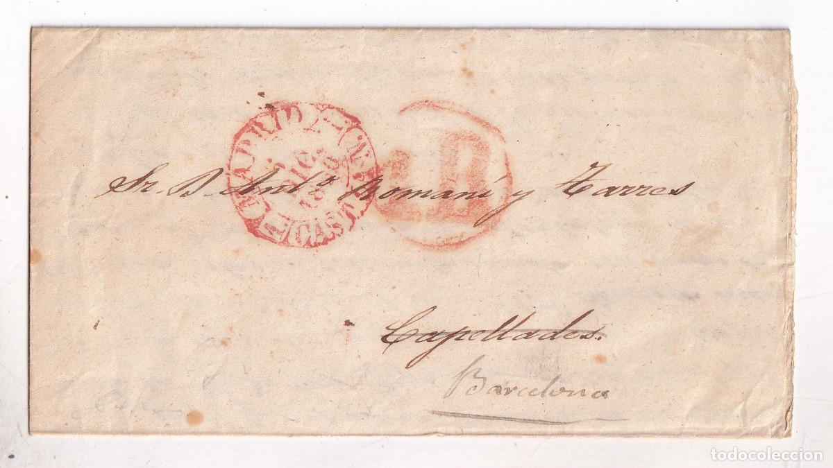 Sellos: PREFILATELIA. CARTA ENTERA. MADRID. 1850. A CAPELLADES Y A BARCELONA. LLEGADA