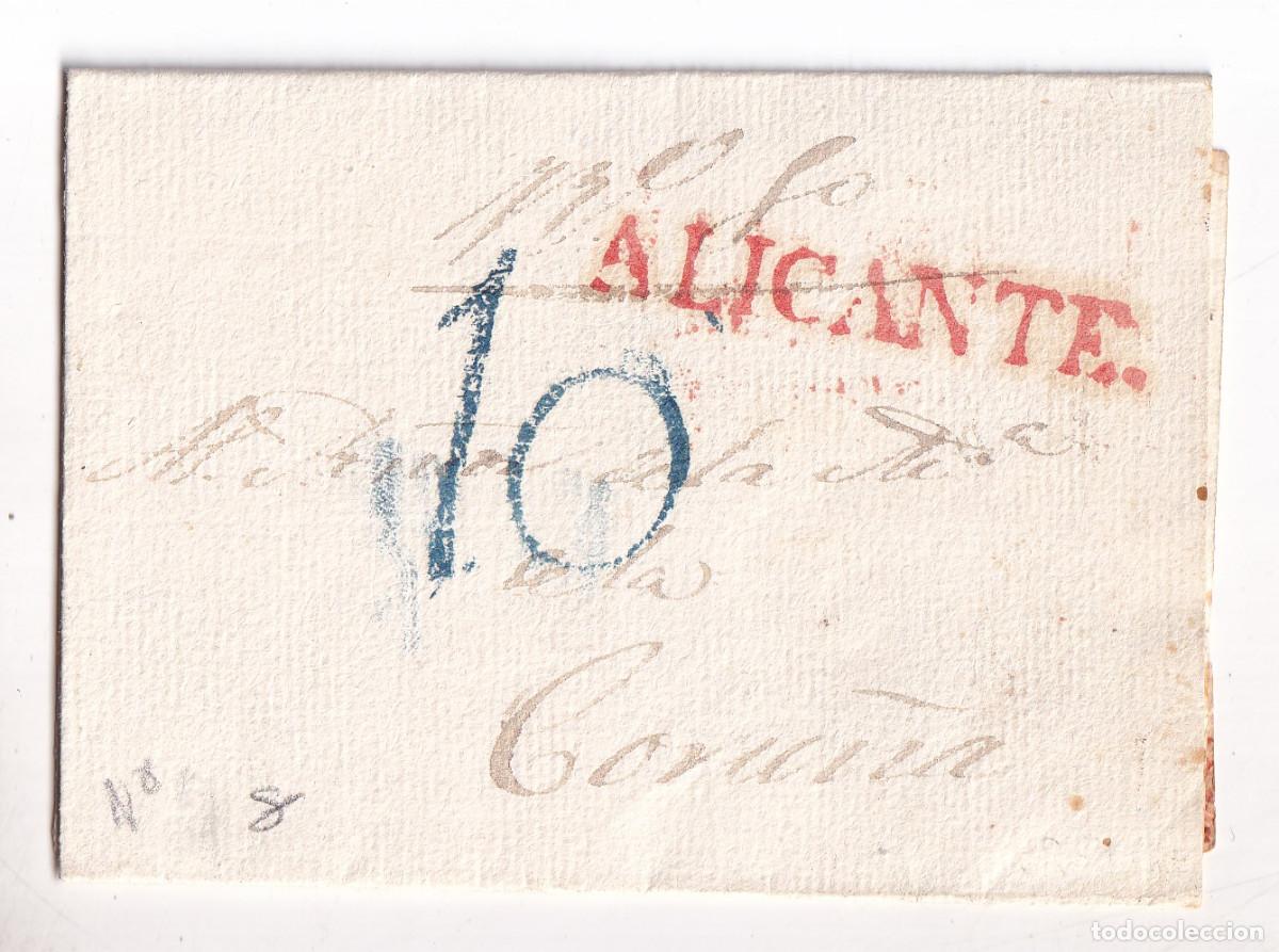 Sellos: PREFILATELIA. ENVUELTA DEL REAL SERVICIO. ALICANTE A CORU&Ntilde;A. GALICIA. BONITO PORTEO