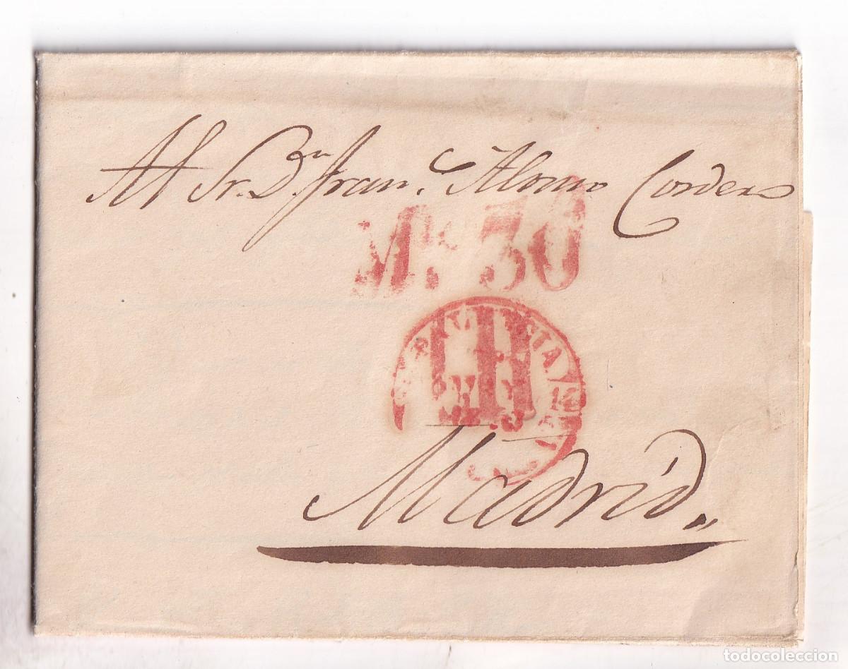 Sellos: PREFILATELIA. CARTA ENTERA. PALENCIA. A FCO. ALONSO CORDERO. EN MADRID. 1846