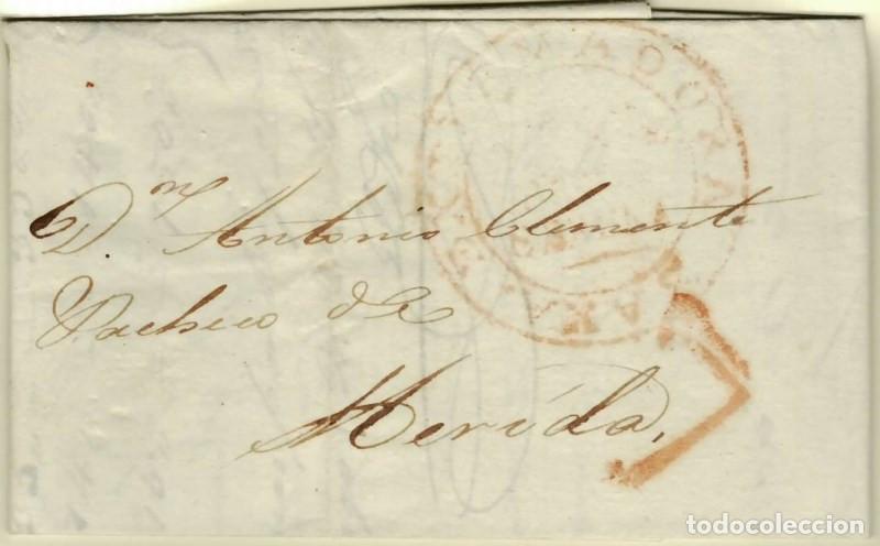 Sellos: FA1326C. PREFILATELIA. (1831-42ca). Sobrescrito circulado de Villanueva de la Serena a M&eacute;rida