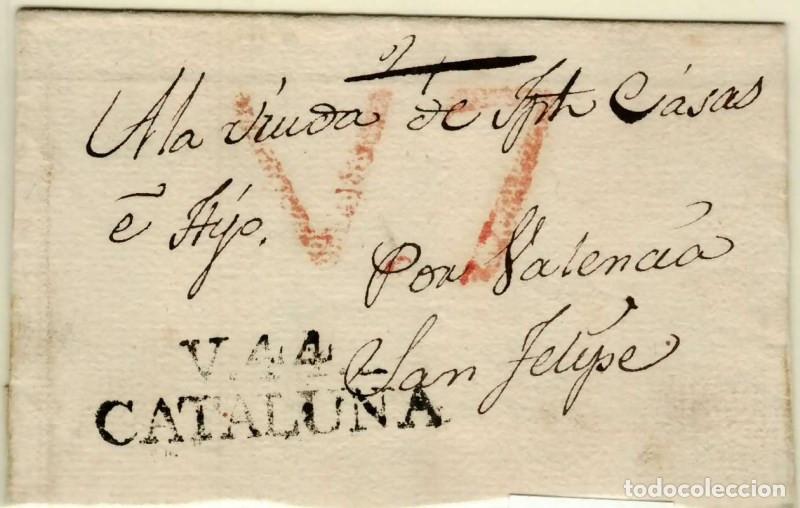 Sellos: FA1349A. PREFILATELIA. (1802-28ca). Sobrescrito circulado de Vich a San Felipe