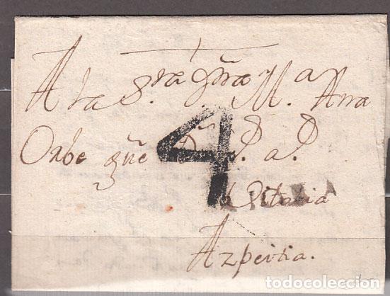 Stamps: Carta DP3 - de 1789 Azpeitia marca Rioxa en tinta de escribir, Rioja Calahorra