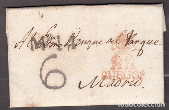 Sellos: Carta DP.7 - Burgos a Madrid 1823, PE.12