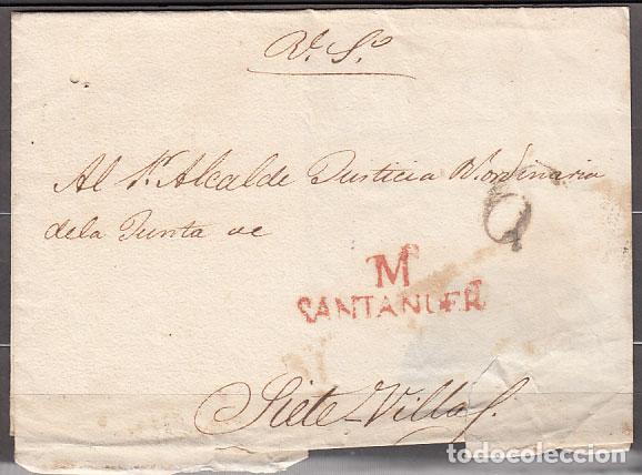 Sellos: Carta DP.9 - Santander a Siete Villas. PE.11 y porte 6