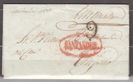 Sellos: Carta DP.9 - Santander a Trujillo 1841 PE.13