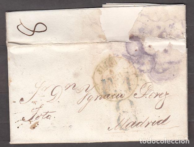 Sellos: Carta DP.17 - Gij&oacute;n a Madrid 1845 y PE.4