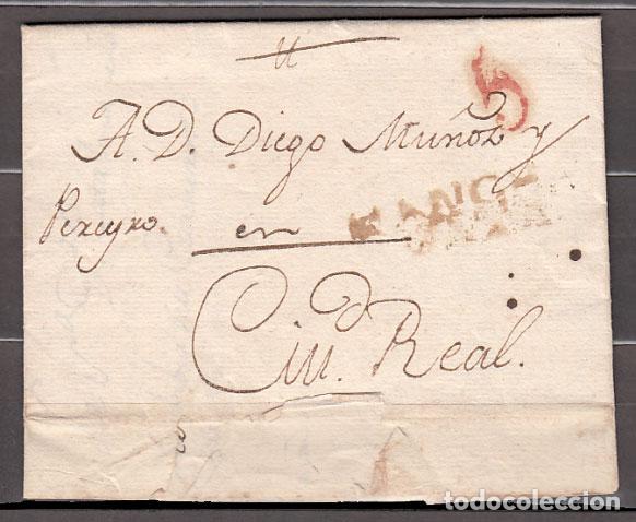 Sellos: Carta DP.23 - La Solana a Ciudad Real 5 de Porteo y PE.2