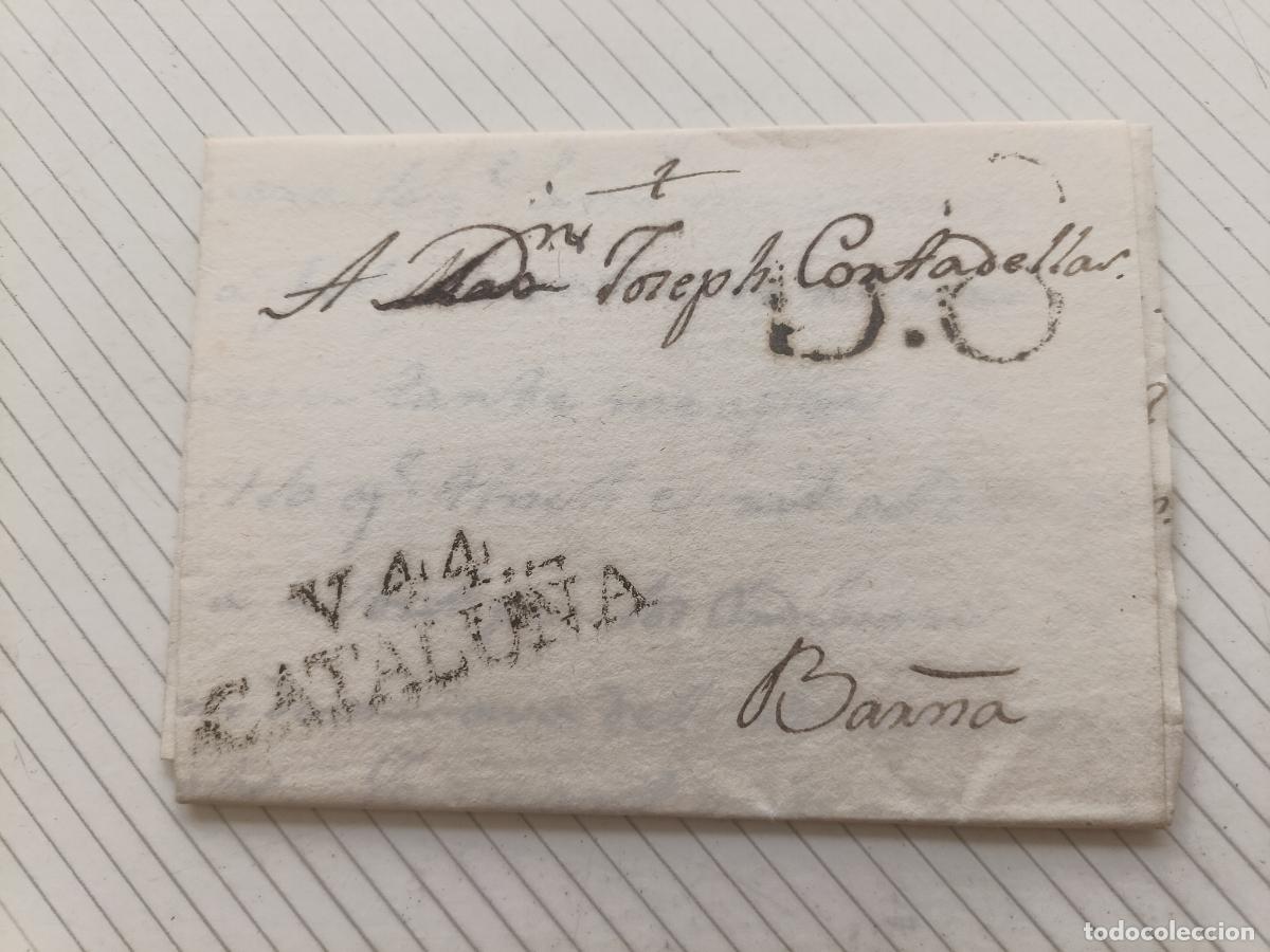 Sellos: Prefilatelia. Carta entera. Vich a Barcelona, Catalu&ntilde;a 1805