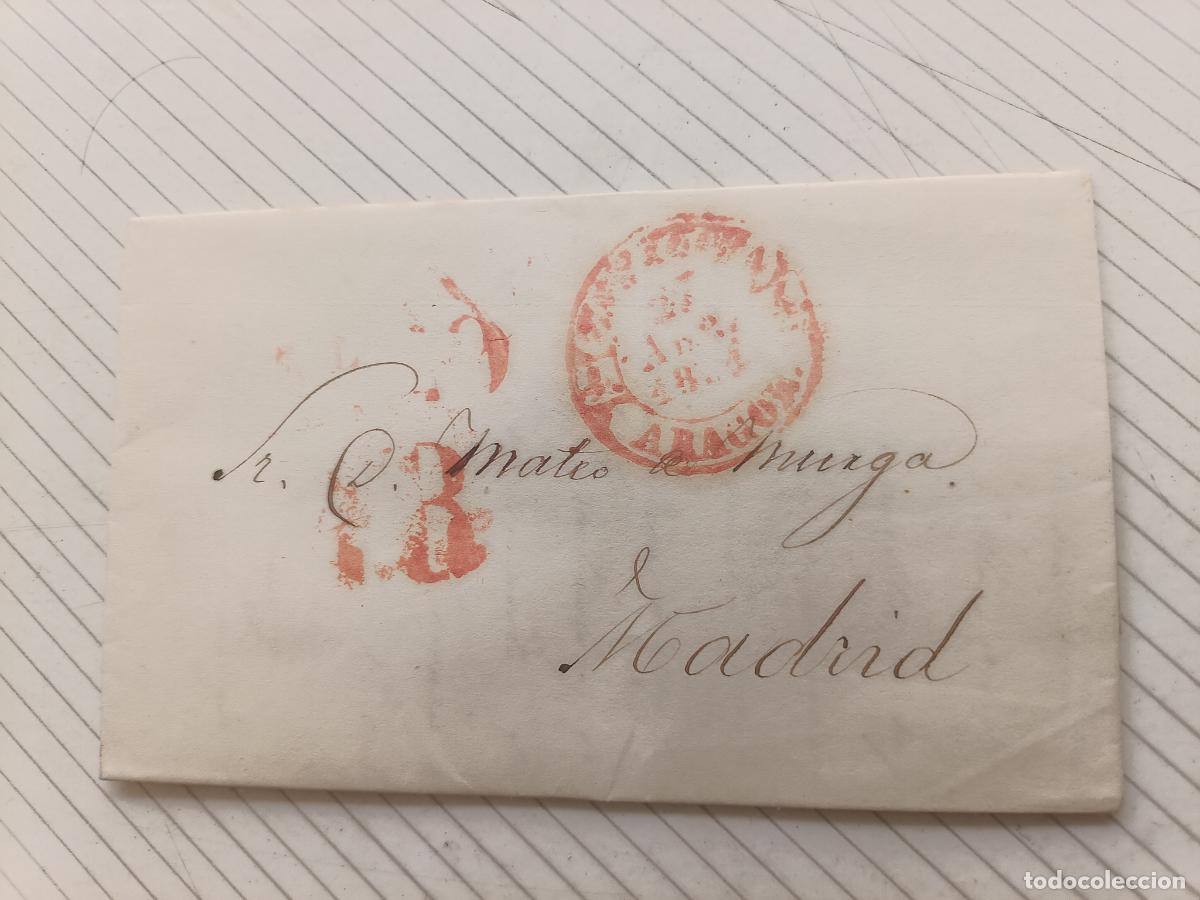 Sellos: Prefilatelia. Carta entera. Zaragoza a Madrid 1851
