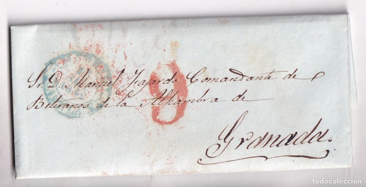 Sellos: PREFILATELIA. CARTA ENTERA. MADRID. 1843. AL COMANDANTE DE VETERANOS DE LA ALHAMBRA DE GRANADA