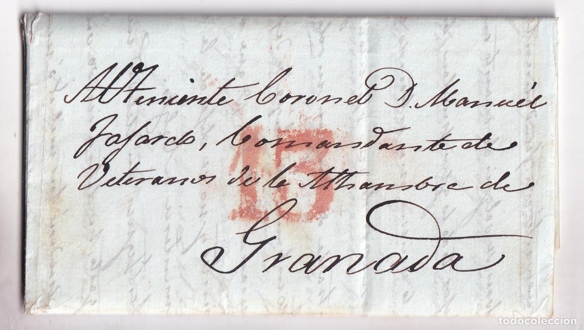 Sellos: PREFILATELIA. CARTA ENTERA. MADRID. 1840. AL COMANDANTE DE VETERANOS DE LA ALHAMBRA DE GRANADA