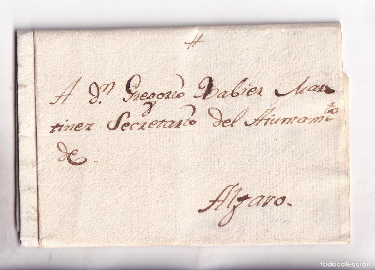 Sellos: PREFILATELIA. CARTA ENTERA FUERA DE VALIJA. MILAGRO. NAVARRA. 1819. A ALFARO. RIOJA