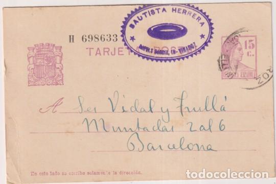 Francobolli: Tarjeta Entero Postal 69. De Vinaroz a Barcelona del 25 Ago. 1935