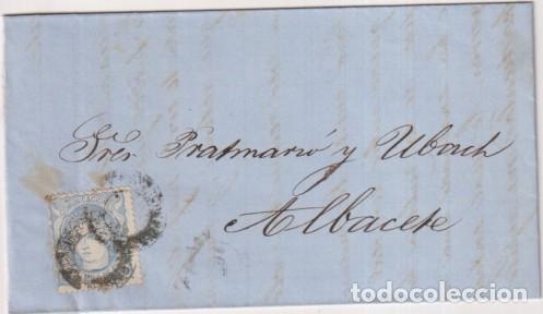 Francobolli: Carta de Barcelona a Albacete del 12 Jun. 1871. Con Edifil 107