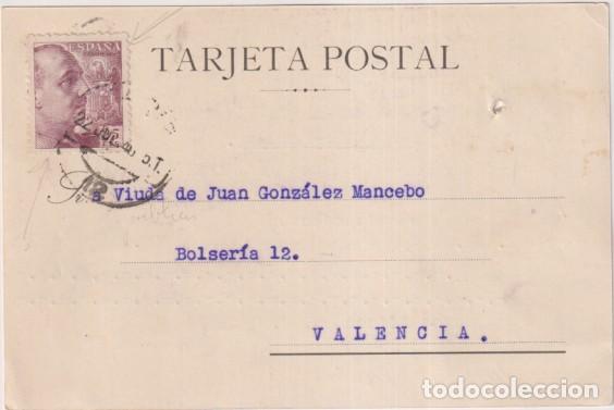 Francobolli: Tarjeta Postal con Membrete de C&aacute;diz a Valencia del 22 Jul. 1946 con franqueo en A/ y Timbre en R/