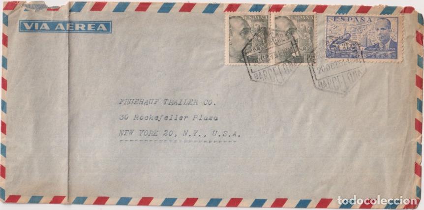 Francobolli: Sobre con Membrete de Barcelona a Nueva York del 20 Oct. 1951