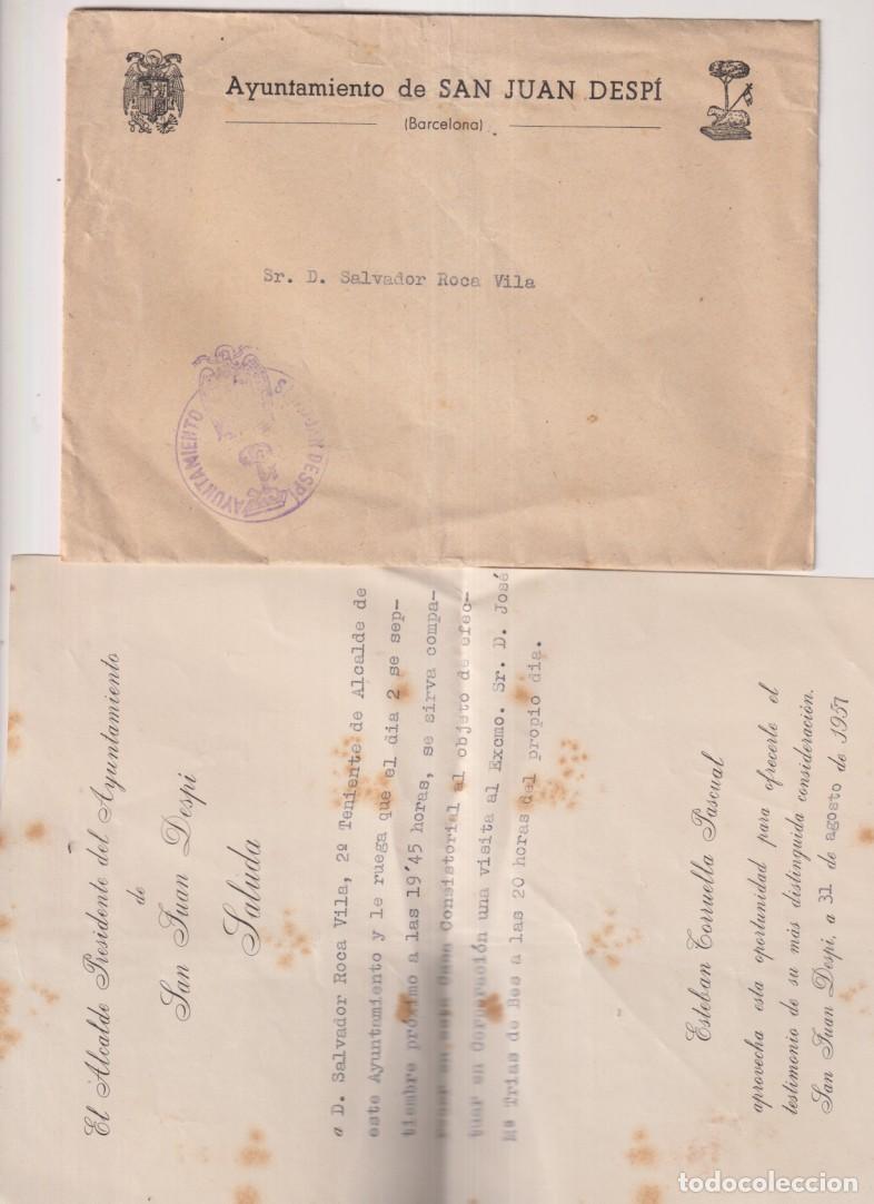 Francobolli: Cartas con membrete del Alcalde de San juan Desp&iacute; al 2&ordm; Tte. Alcalde este Ayuntamiento para comparec