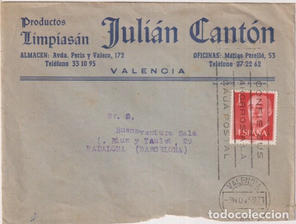 Briefmarken: Sobres con Membrete de Valencia a Badalona del 9 Nov. 1959
