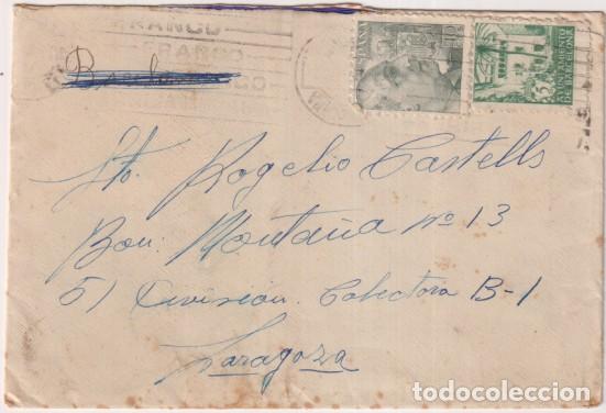 Briefmarken: Sobre de Barcelona A Sto. R. C., Bon. Monta&ntilde;a n&ordm; 13, 51 divisi&oacute;n Colectora B-1. Zaragoza. A&ntilde;o 1943