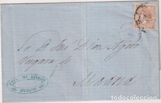Briefmarken: Envoltura con membrete de Oviedo a Madrid del 8 Mar. 1868, con Edifil 98