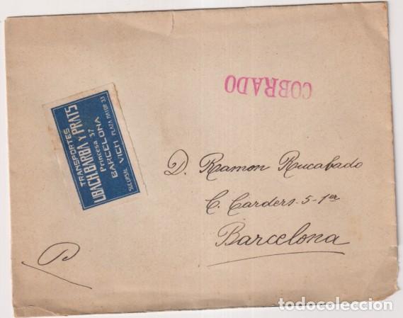 Briefmarken: Sobre con membrete de Vich a Barcelona. S/F. Tampon: Cobrado