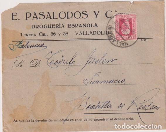 Briefmarken: Sobre con Membrete de Valladolid a Boadilla de Rioseco (Palencia) del 14 de Ago. 1934