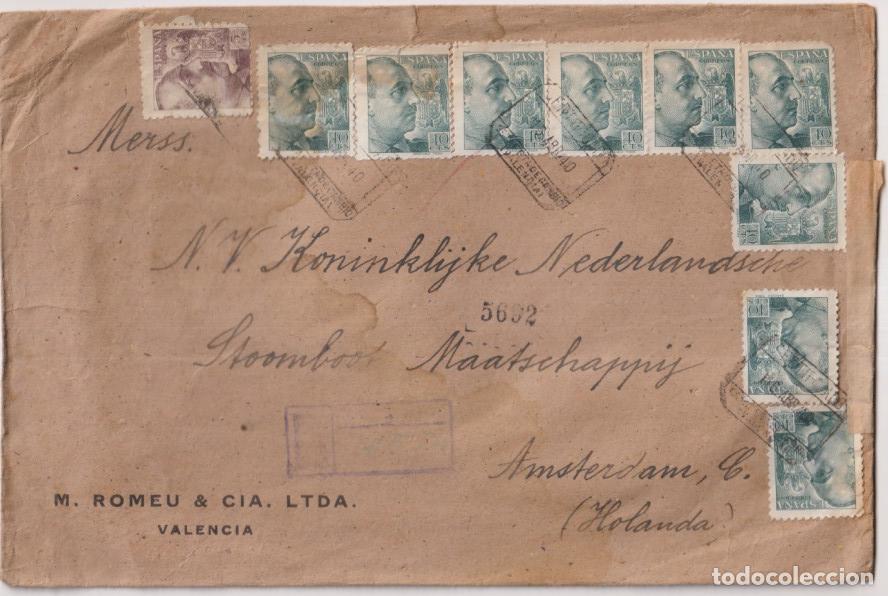 Timbres: Sobre con Membrete de Valencia a &Aacute;msterdam (Holanda) del 13 Abr. 1940
