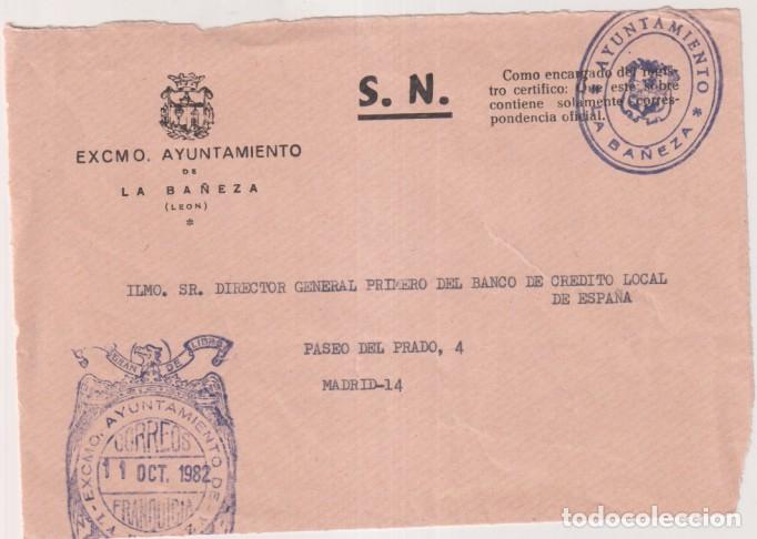 Timbres: Frontal de Sobre con Membrete del ayuntamiento de la Ba&ntilde;eza al Dor. General del Banco Cr&eacute;dito Local