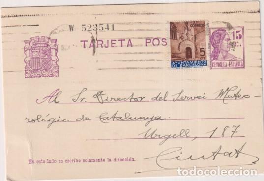 Timbres: Tarjeta Entero Postal al Director del Servei Meteorol&oacute;gic de Catalunya del 17 Nov. 1936