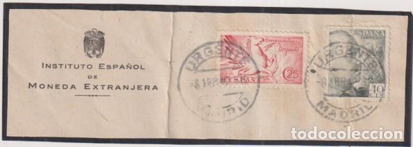Timbres: Parte superior de fontal con Membreta. Instituto Espa&ntilde;ol de Moneda Extranjera 8 Abr. 19940. Urgente
