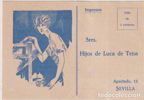 Timbres: Tarjeta Postal con Membrete. Hijos de Luca de Tena. Publicidad y Venta del Aceite Giralda. Mediados