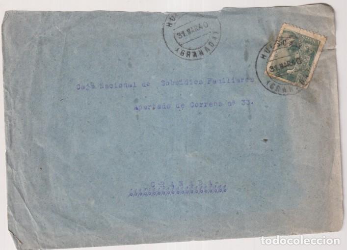 Sellos: Frontal de Sobre. caja nacional de Subsidios Familiares a Granada del 31 mar. 1940