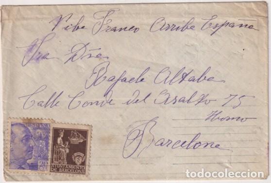 Sellos: Carta de Diputaci&oacute;n a Barcelona S/F visible. A&ntilde;os 40