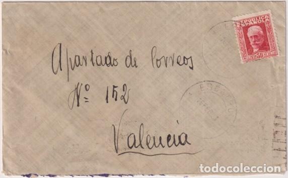 Sellos: Sobre de Escatr&oacute;n a Valencia del 16 Feb. 1931