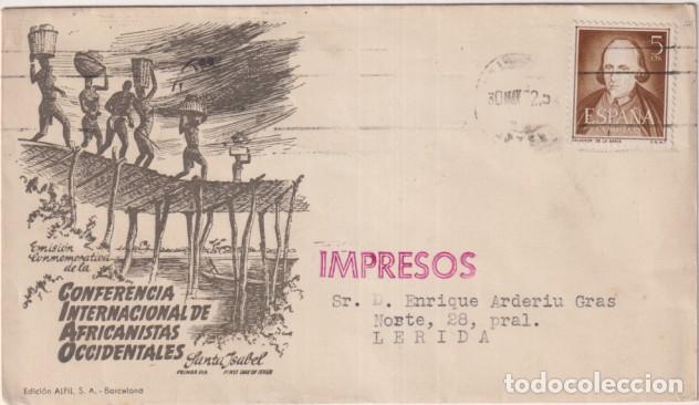 Sellos: Sobre con Membrete. - Conferencia Internacional de Africanistas. Franqueado y Fechado el 30 May. 195